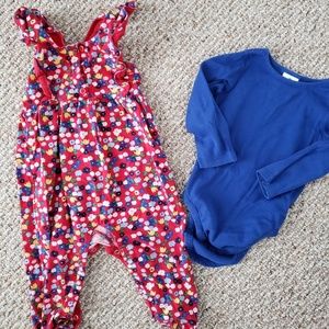 Hanna Andersson floral romper and onesie set